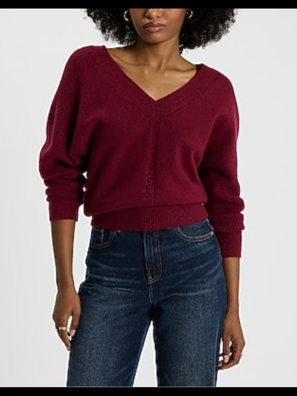 V-Neck Burgundy Women’s Sweater